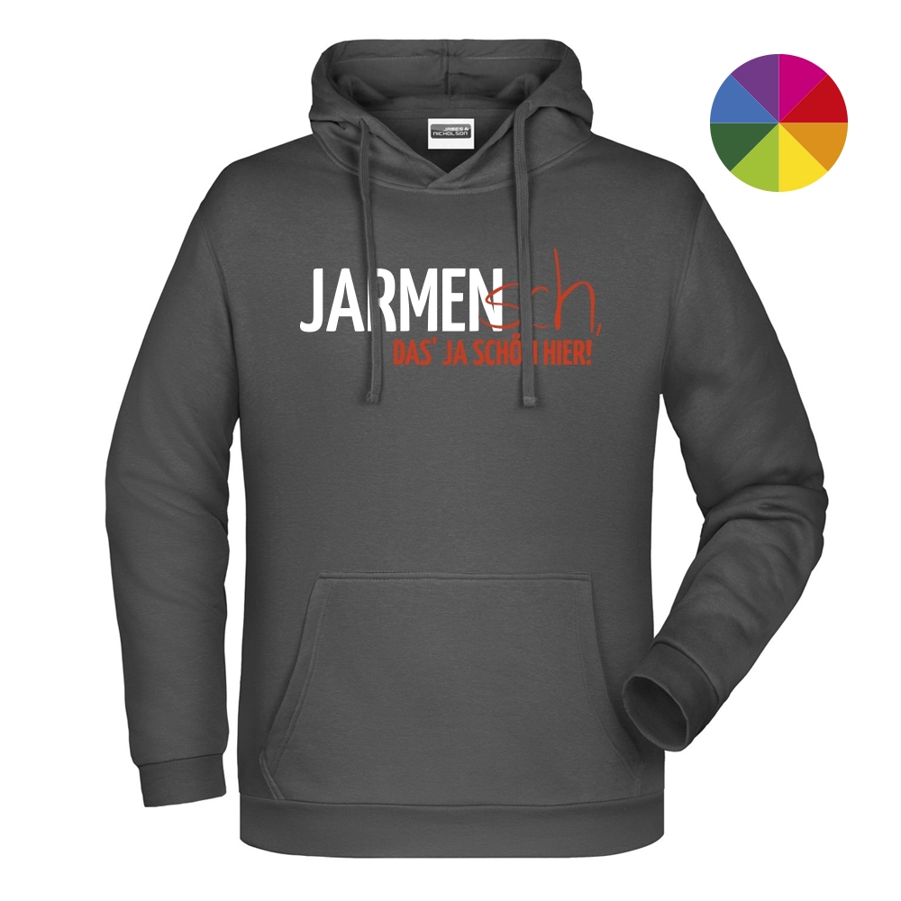 JARMENsch! Hoodie graphite Produktfoto mit Farbauswahl JARMENsch! Hoodie graphite Produktfoto mit Farbauswahl