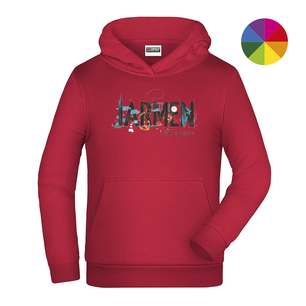 JARMEN Hoodie Kinder red Produktbild mit Farbauswahl