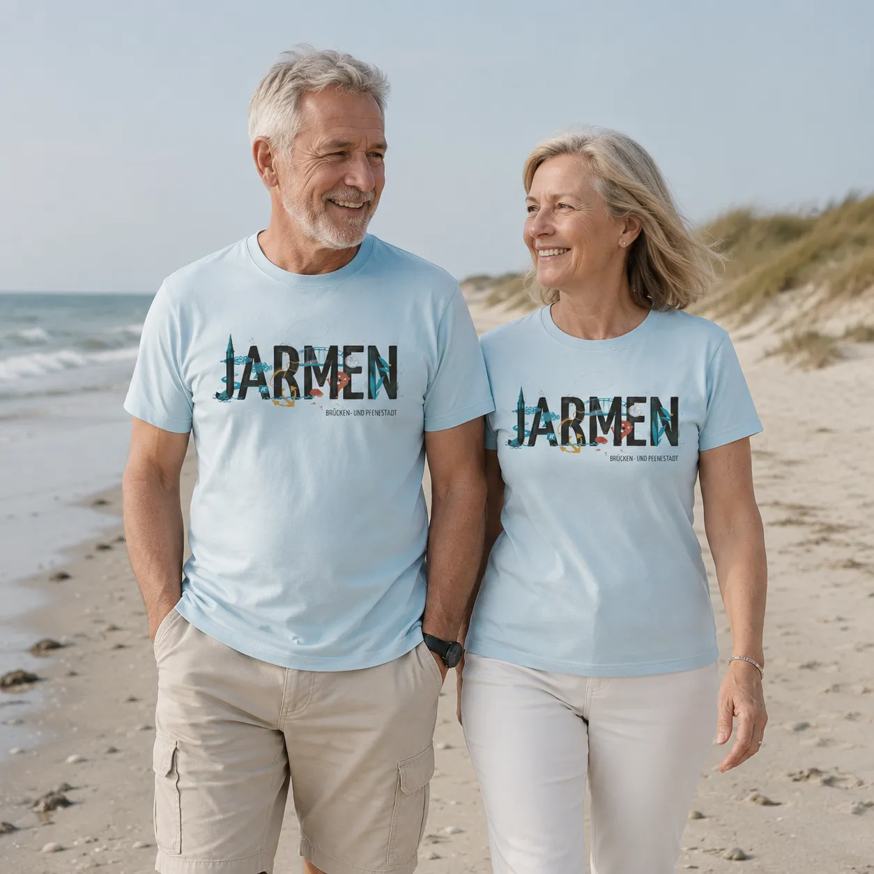 JARMEN T-Shirt light-blue Tragebild (KI-generiert)