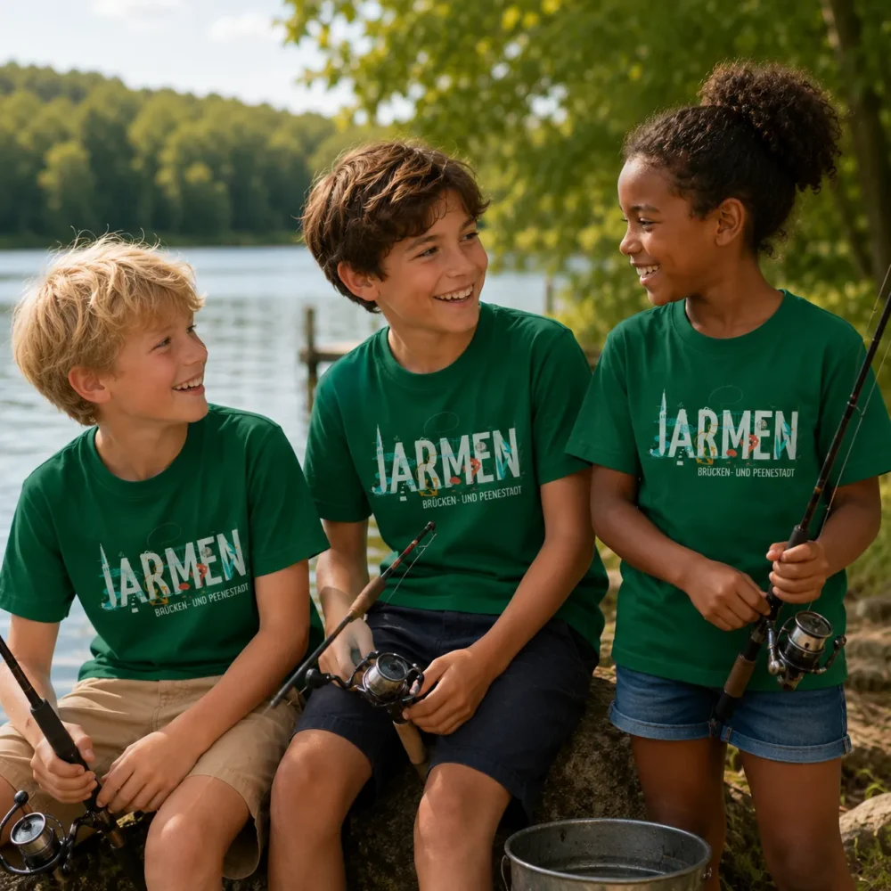 JARMEN T-Shirt Kinder dark-green Tragebild (KI-generiert)