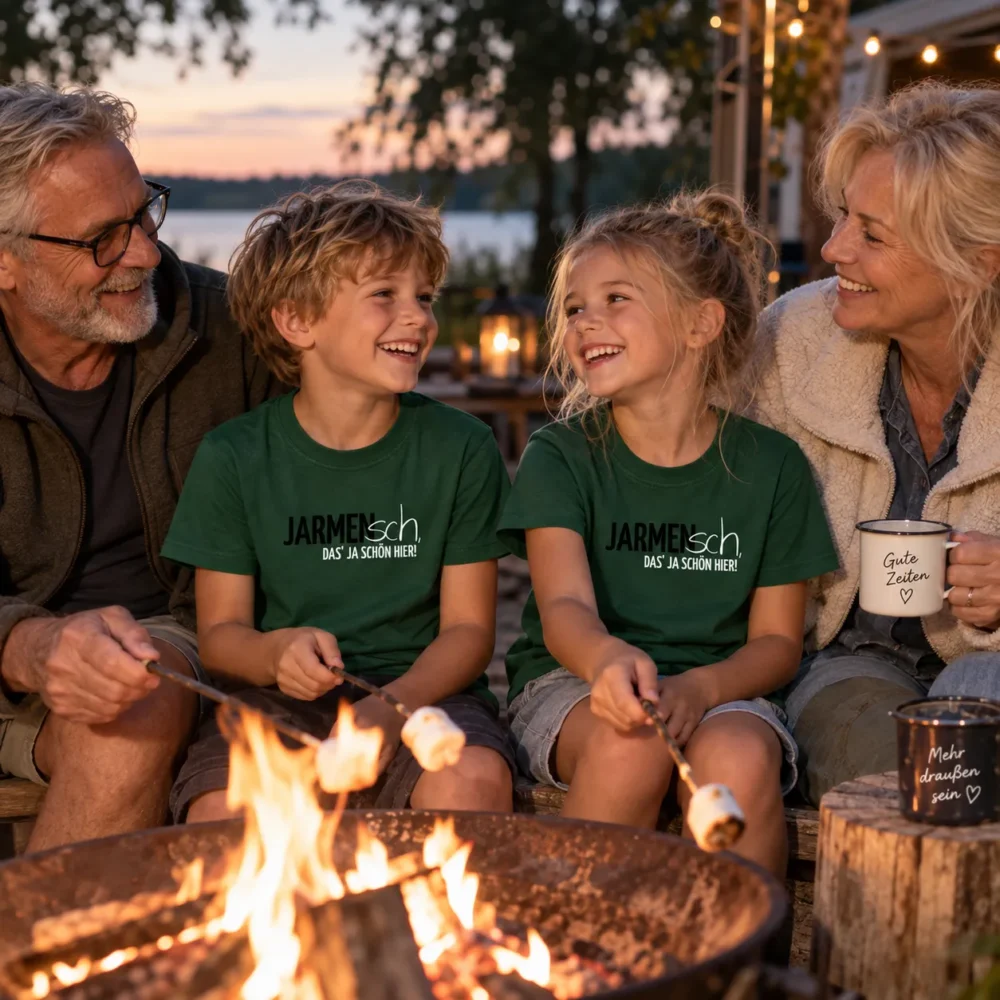 JARMENsch! T-Shirt Kinder Tragebild dark-green (KI-generiert) JARMENsch! T-Shirt Kinder Tragebild dark-green (KI-generiert)